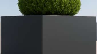 Alessio 7 – ein Pflanzkübel aus Aluminium auf der Terrasse