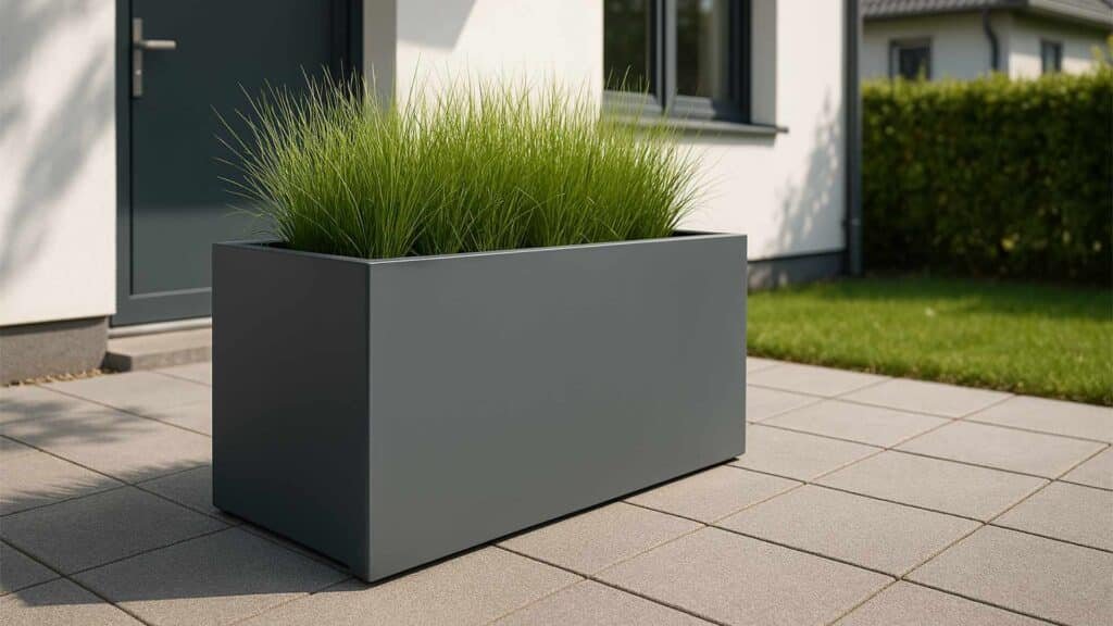 Blumenkübel aus Fiberglas rechteckig 120 x 50 x H 60 Emilio 3