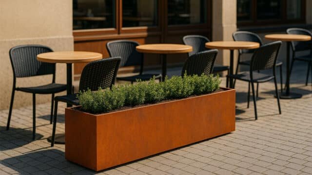 Cortenstahl Pflanzkübel Rechteckig-Cubi-9-k