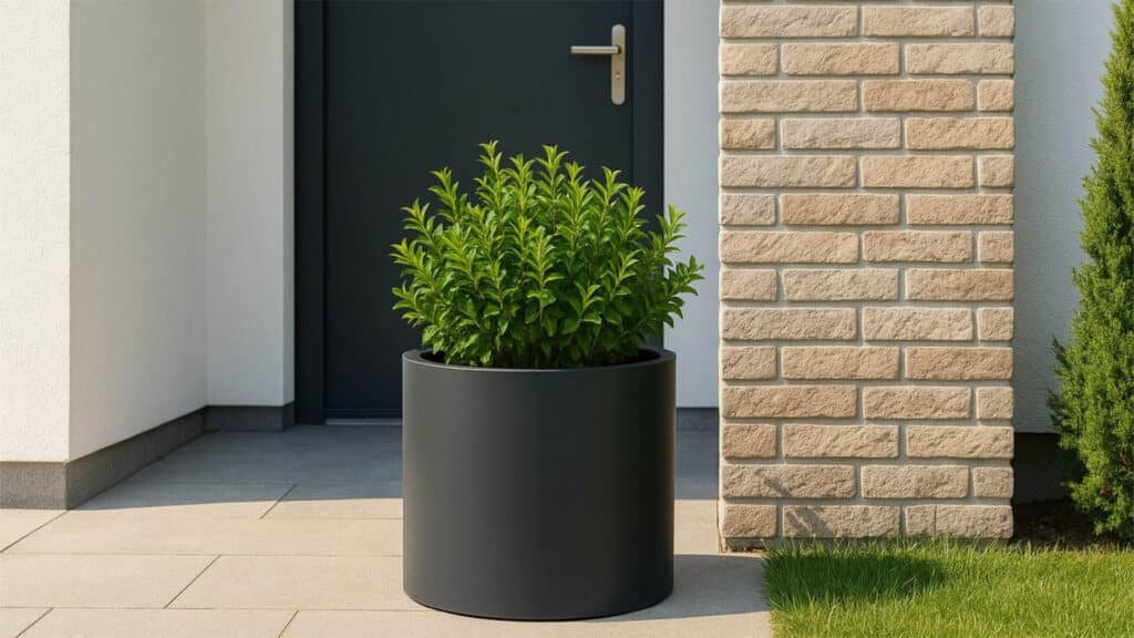 Pflanzkübel aus Aluminium Rund Tiziano 1-a