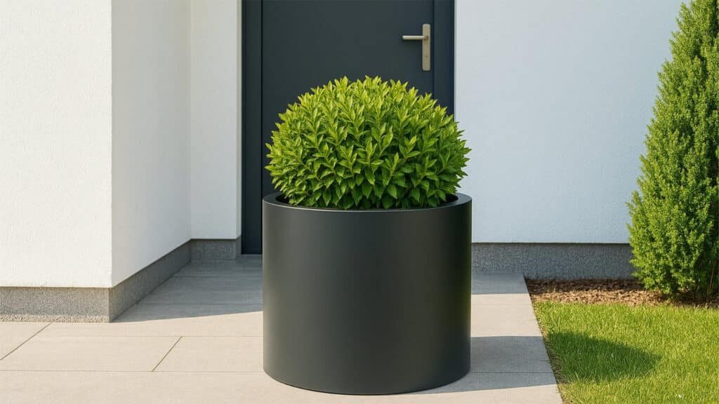 Pflanzkübel aus Aluminium Rund-Tiziano 2-a