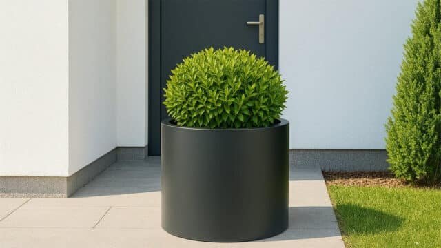 Pflanzkübel aus Aluminium Rund-Tiziano 2-a
