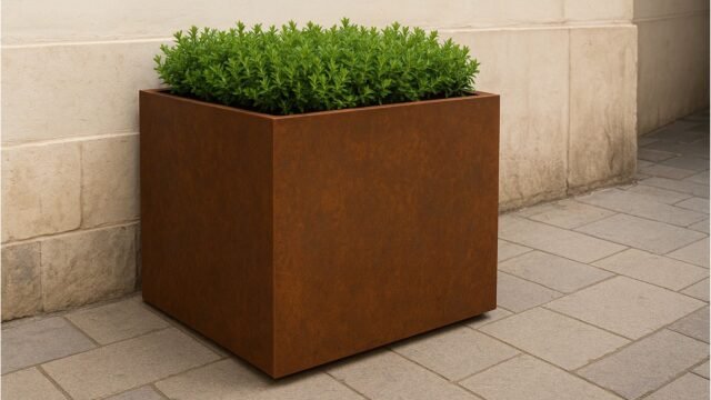 Pflanzkübel aus Cortenstahl Quadratisch 100cm x 100cm x H 80cm CUBI 6