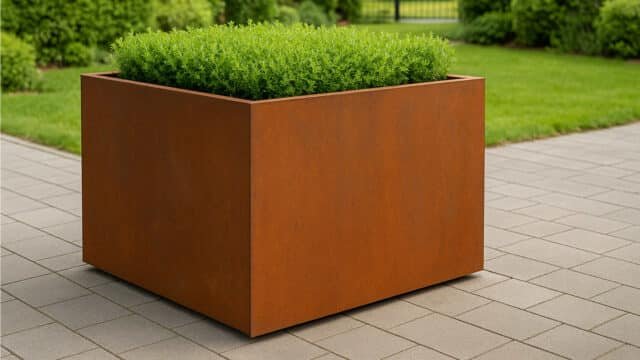 Pflanzkübel aus Cortenstahl Quadratisch 120cm x 120cm x H 80cm CUBI 7