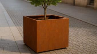 Pflanzkübel aus Cortenstahl Quadratisch 80cm x 80cm x H 80cm CUBI 4