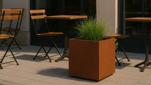Pflanzkübel aus Cortenstahl Quadratisch-Cubi -3-k
