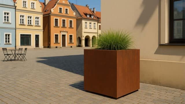 Pflanzkübel aus Cortenstahl Quadratisch-Cubi-5-k
