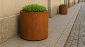 Pflanzkübel aus Cortenstahl Rund 60cm x H 60cm VASO 1
