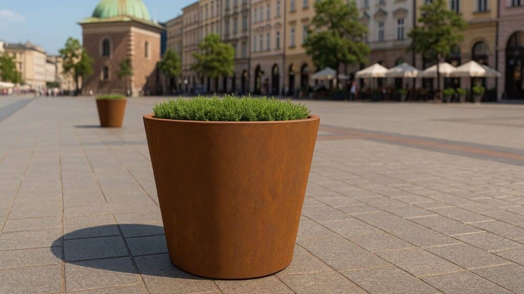 Pflanzkübel aus Cortenstahl Rund 60cm x H 60cm VASO 4