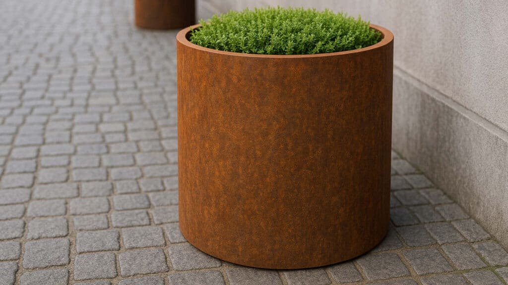 Pflanzkübel aus Cortenstahl Rund 80cm x H 78cm VASO 2