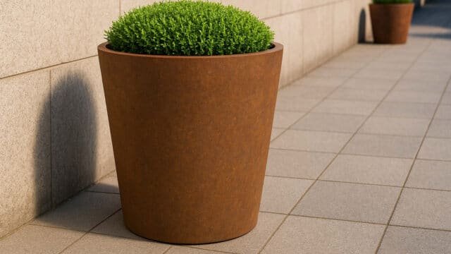 Pflanzkübel aus Cortenstahl Rund 95cm x H 100cm VASO 6
