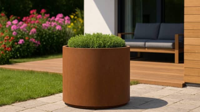 Pflanzkübel aus Cortenstahl Rund-Vaso 2-k