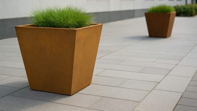 Cortenstahl Pflanzkübel 90cm x 89.8cm x H 80cm DANIELE CORTEN