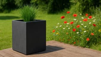 Pflanzkübel aus Fiberglas in Beton Optik LAURA-h