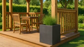 Pflanzkübel aus Fiberglas in Beton Optik Quadratisch CLAUDIA-g