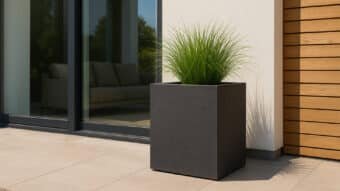 Pflanzkübel aus Fiberglas in Beton Optik Quadratisch ELENA-g