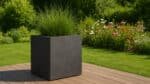 Pflanzkübel aus Fiberglas in Beton Optik Quadratisch SARA-j