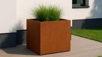Grosse Cortenstahl Pflanzkübel-Cubi 19-k