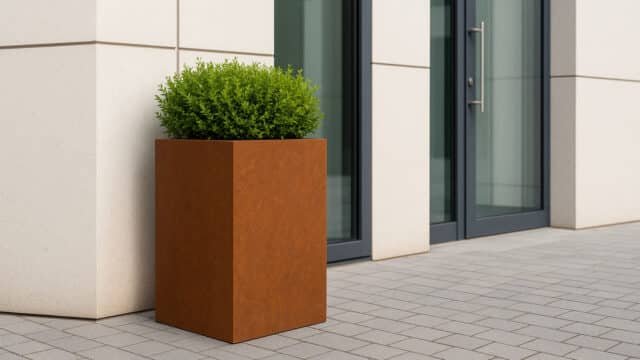 Pflanzkübel aus Cortenstahl Quadratisch 40cm x 40cm x H 60cm CUBI 13