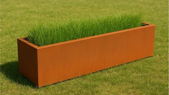 Cortenstahl Pflanzkübel Rechteckig 200cm x 50cm x H 50cm