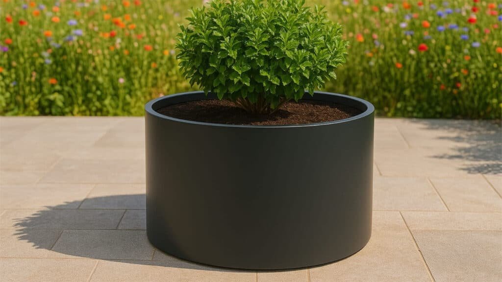 Pflanzkübel aus Aluminium Rund-Tiziano 4-a
