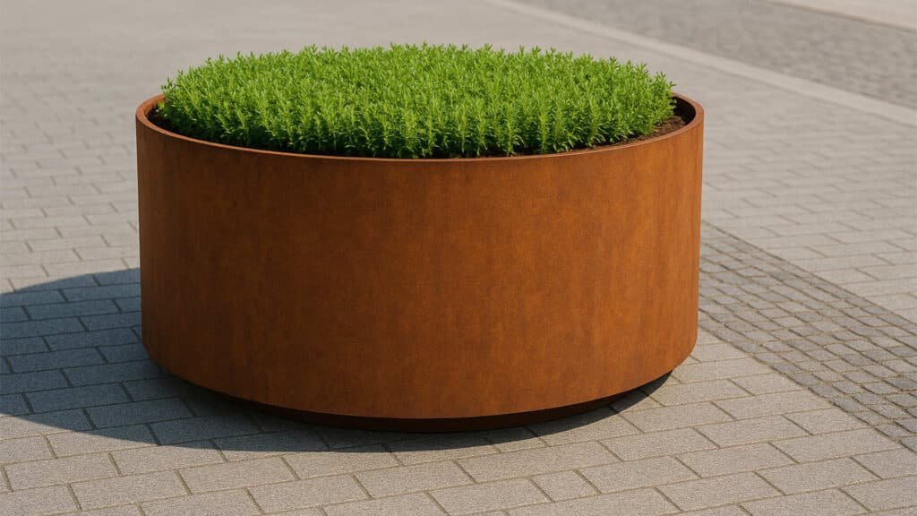Pflanzkübel aus Cortenstahl Rund 160cm x H 80cm VASO 8