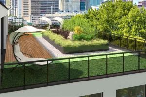 Randelemente aus Aluminium aud der Terrasse