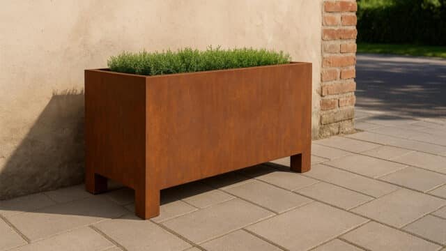 Pflanzkübel aus Cortenstahl Rechteckig 120cm x 50cm x H 70.5cm CECILIA 12