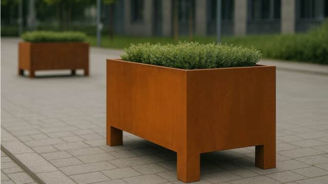 Pflanzkübel aus Cortenstahl Rechteckig 150cm x 50cm x H 70.5cm CECILIA 14