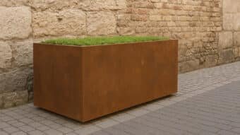 Pflanzkübel aus Cortenstahl Rechteckig 180cm x 80cm x H 70.3cm CECILIA 15 MOBILE
