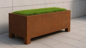 Pflanzkübel aus Cortenstahl Rechteckig 180cm x 80cm x H 70.5cm CECILIA 15