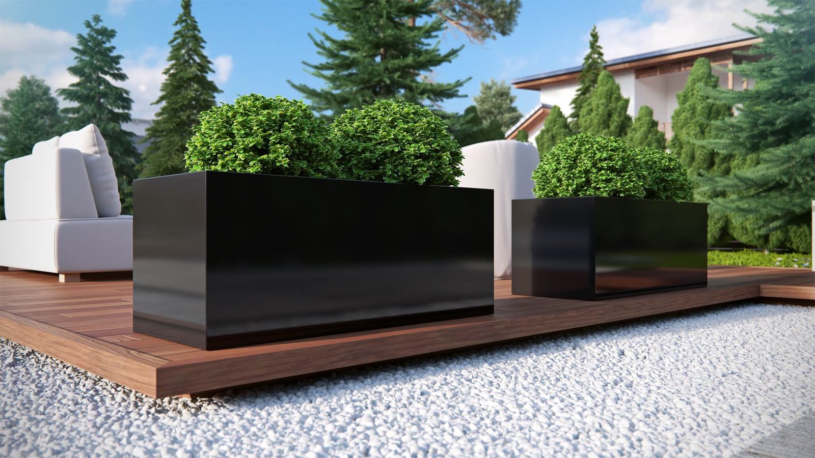 Blumenkübel aus aluminium für garten und terrasse