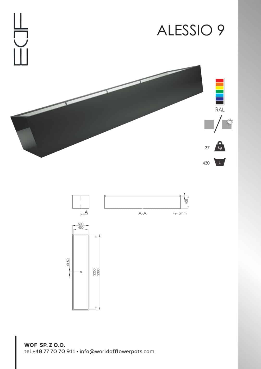 Pflanzkübel groß Alessio 9-tech info