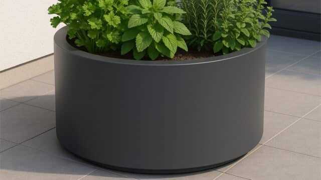 Pflanzkübel aluminium rund Eva 1
