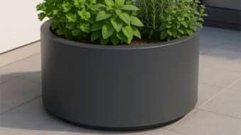 Pflanzkübel aus Aluminium Rund -Eva-1-a