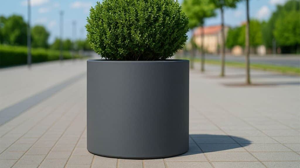 Pflanzkübel aus Fiberglas 80 cm x H-80 cm Rosa 1 Rund