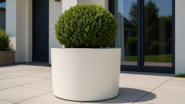 Pflanzkübel aus Fiberglas Rund 80 cm x H-50