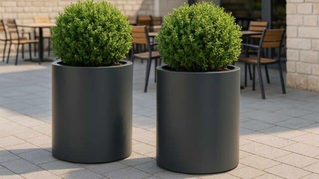 Pflanzkübel hoch Fiberglas Rosa 1