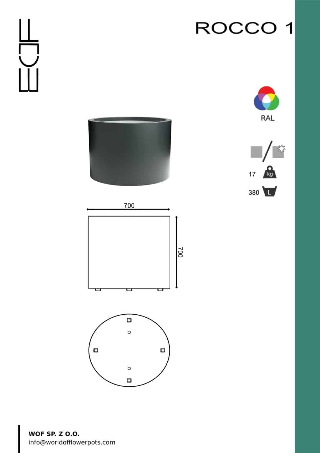 Pflanzkübel xxl Fiberglas Rocco 1