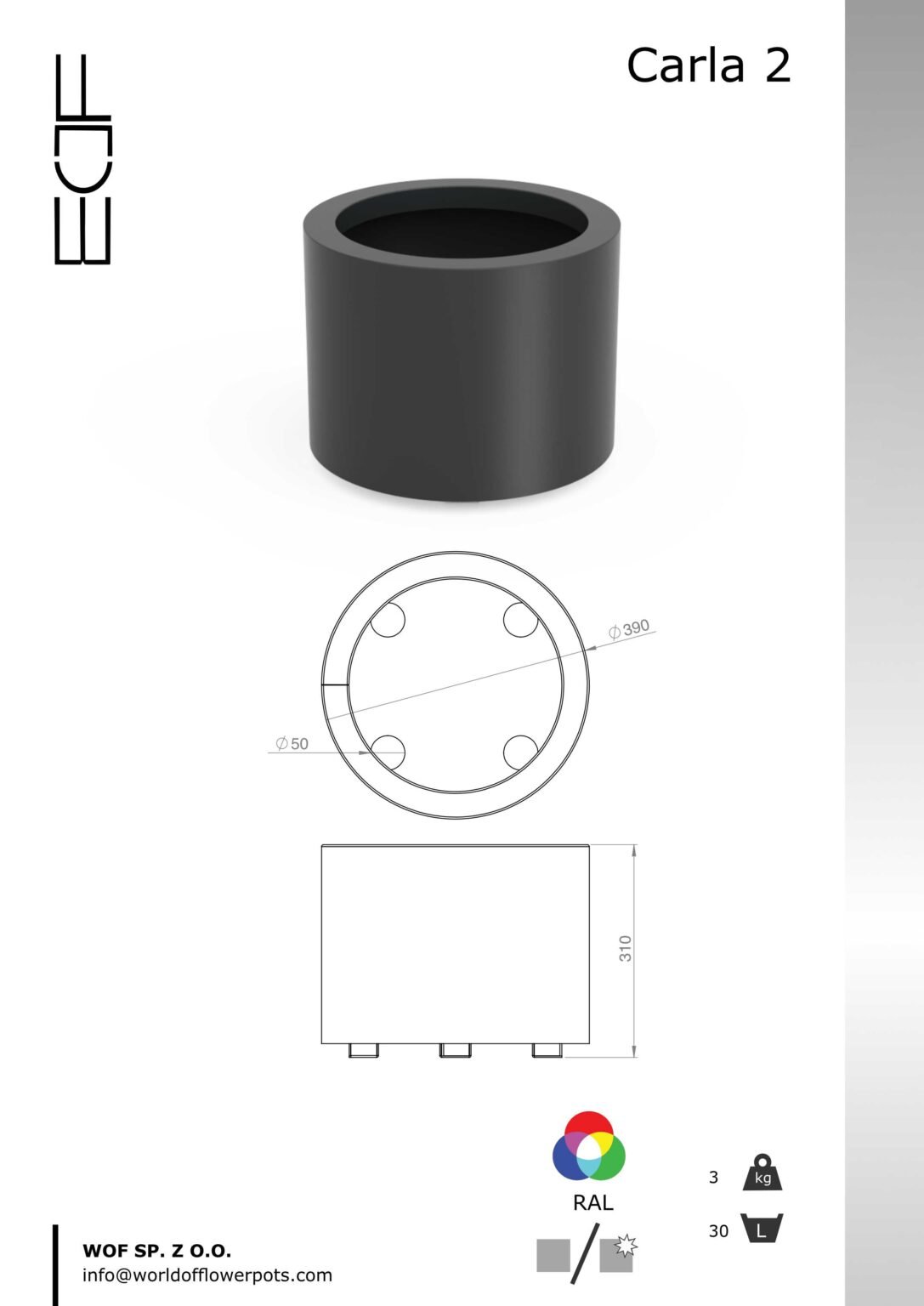 aluminium pflanzkübel Carla 2