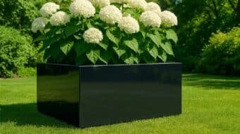 Aluminium Pflanzkübel Alessio 14 im Garten