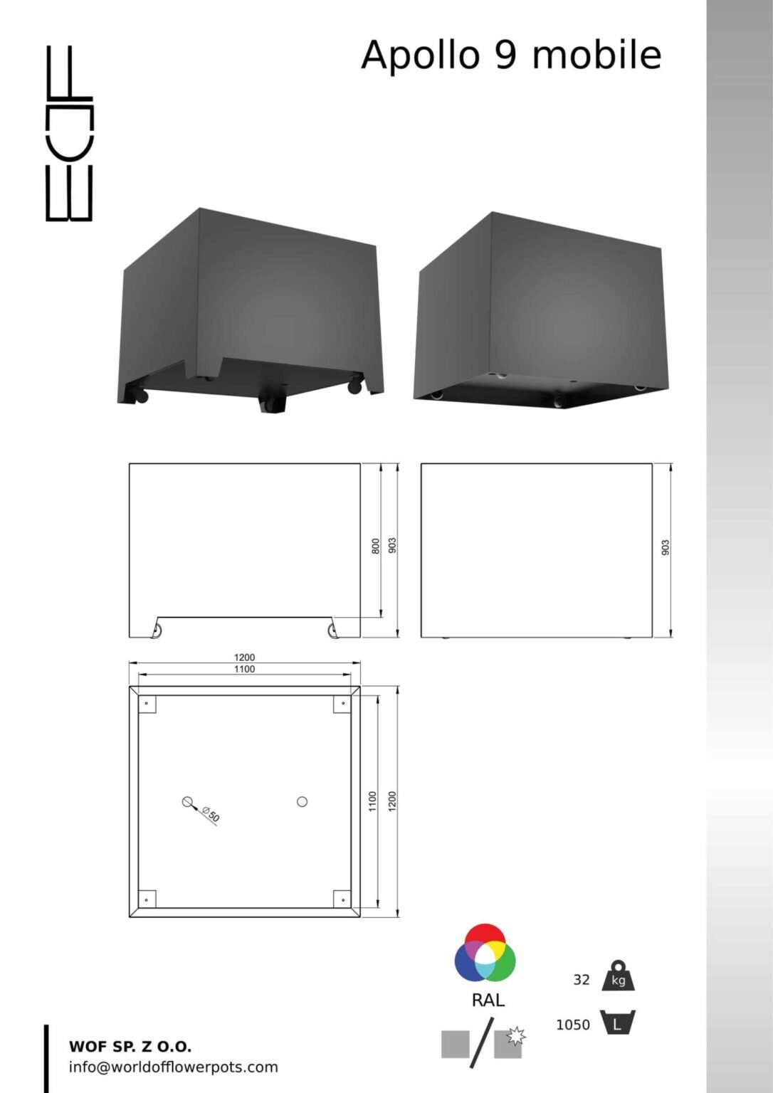 Pflanzkübel Aluminium Groß Apollo 9 Mobile-tech-info