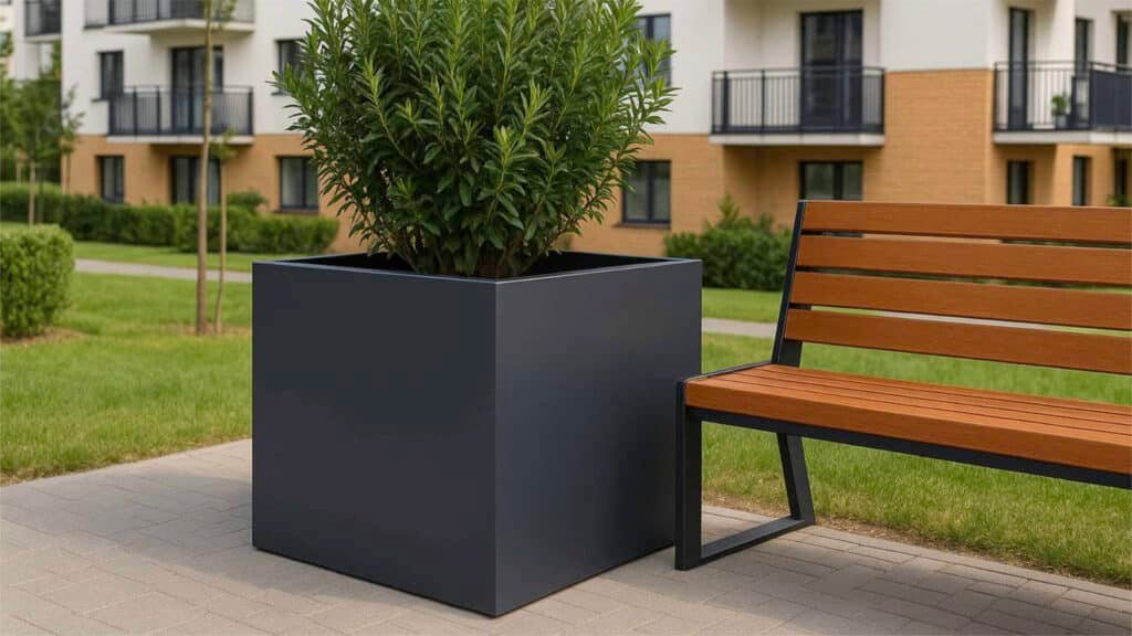 Pflanzkübel Aluminium Groß Quadratisch-Alessio-5-a