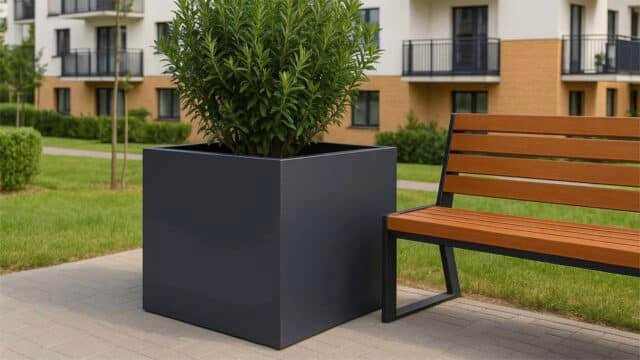 Pflanzkübel Aluminium Groß Quadratisch-Alessio-5-a