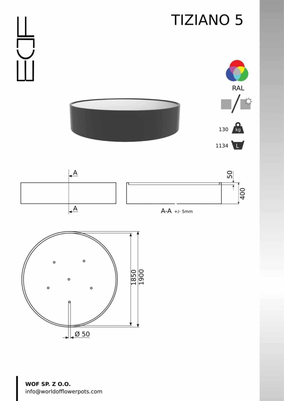 Pflanzkübel Aluminium Groß-Tiziano 5-tech-info