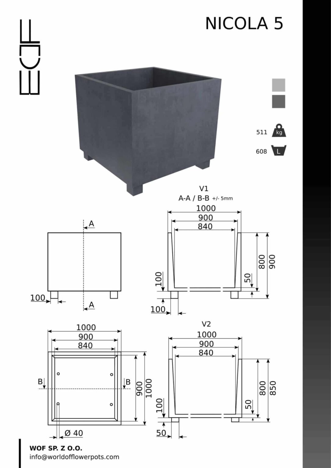 Pflanzkübel Beton Groß-Nicola 5-tech-info