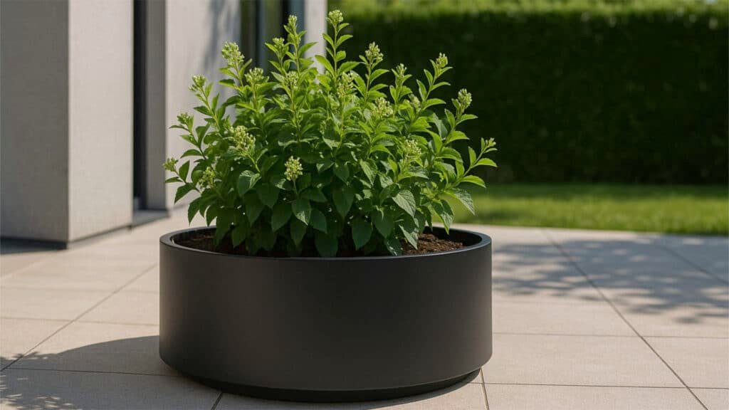 Pflanzkübel aus Aluminium Rund-Ada-3-a