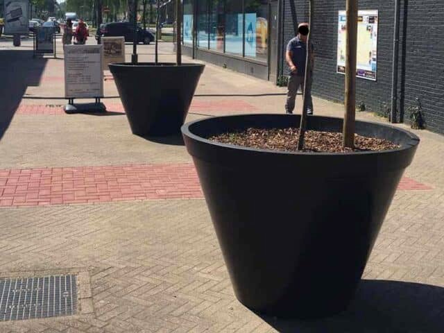 Pflanzkübel beton Rund in farbe anthrazit model luciano