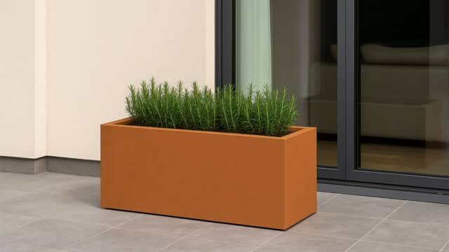 Pflanzkübel aus Cortenstahl Rechteckig 140cm x 40cm x H 40cm CUBI 33 – Bild 2