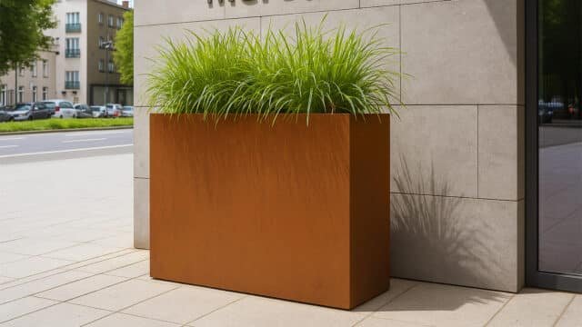Pflanzkübel aus Cortenstahl Rechteckig 150cm x 40cm x H 80cm CUBI 38 – Bild 2